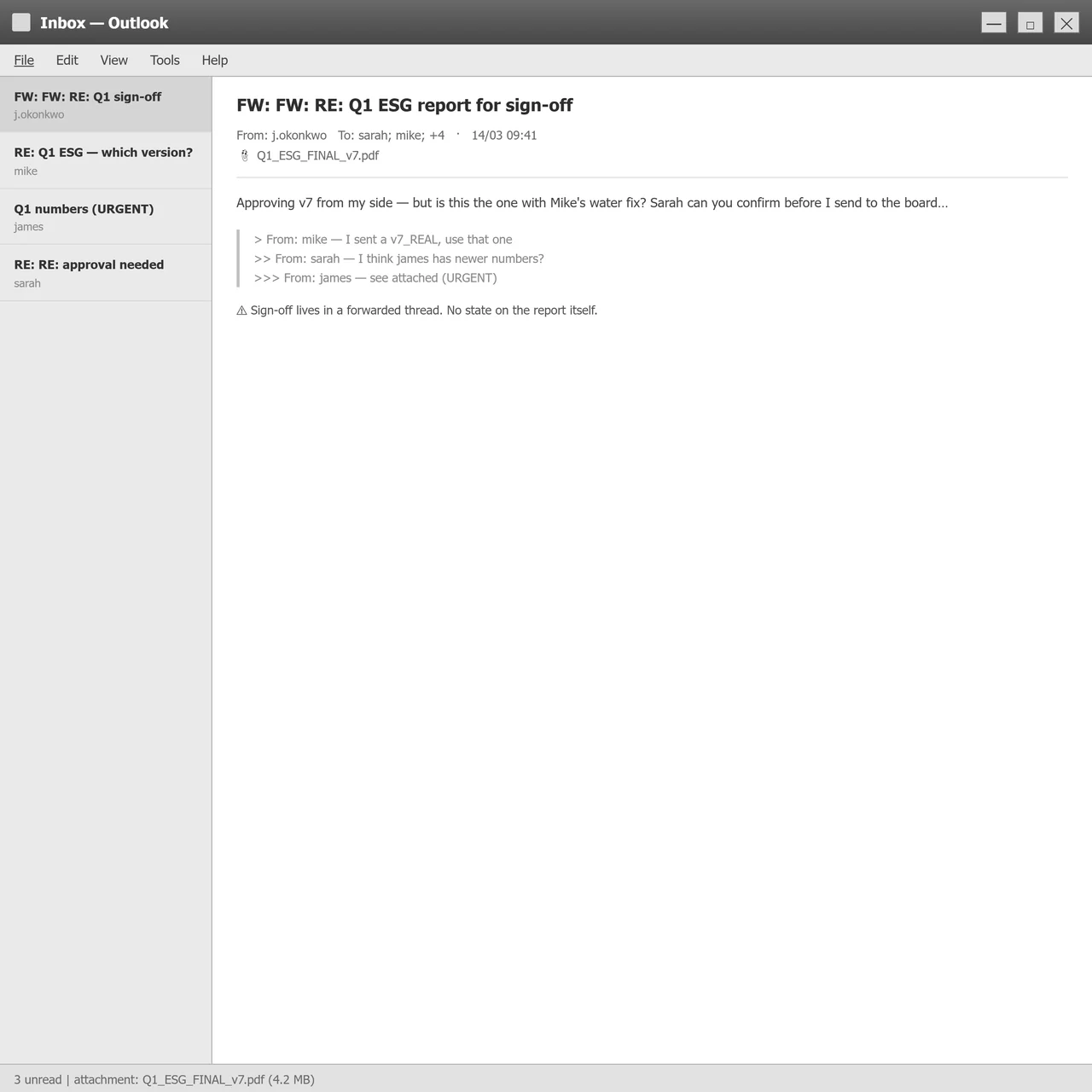 Report approvals handled over email with no record in the platform